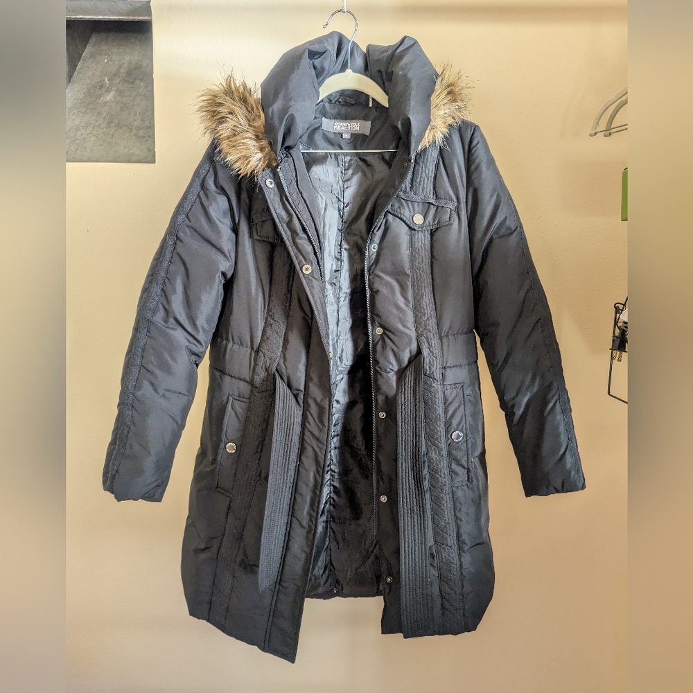 Kenneth Cole Reaction Black Puffer Coat